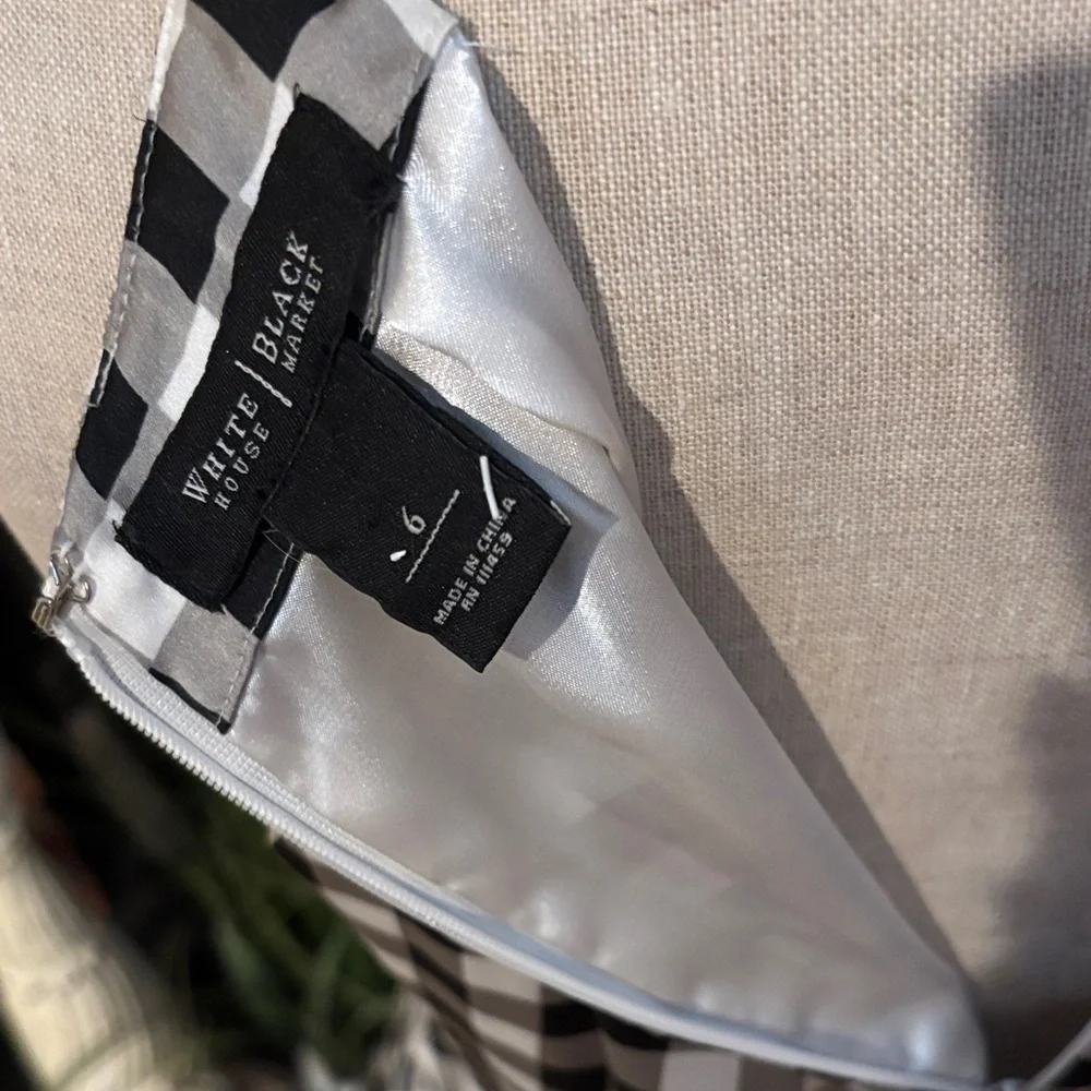 Chic Black and White Gingham Midi Dress - Picture 3 of 5